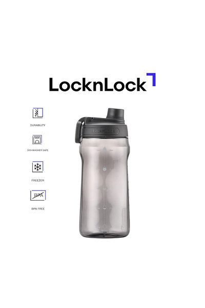 locknlock زجاجة مياه سوداء نشطة بسعة 1.5 لتر