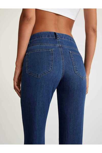 geenz manifacture Women's Navy Blue Lycra Stretchy Cherry Lycra High Waist Spanish Jeans Trousers