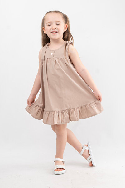 Vauva Рокля от поплин с щампа и презрамки за момиче