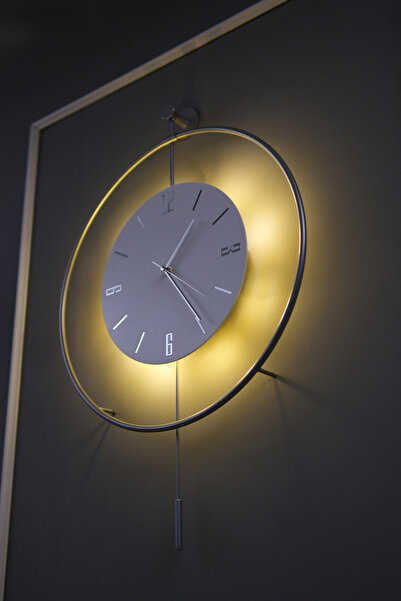 MetaQuartz Aksesuar Gümüş Kristal Seri-büyük Boy(50X75CM)- Pilli Led - Modern Dekoratif Duvar Saati