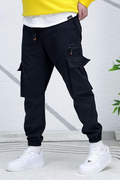 WAFRA Men's Zipper Detailed Parachute Cargo Pants (Narrow Cut)