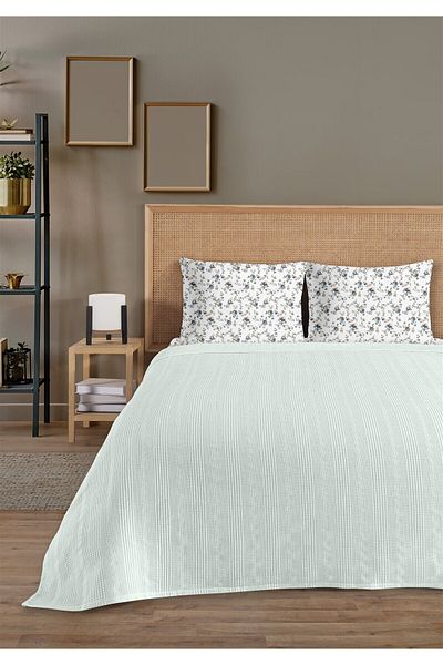 Evim 100% Cotton Exclusive Blue Double Pique Set 200 X 230 cm