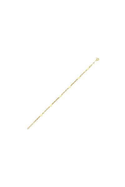 Safir Kuyumculuk Altın Düz Plakalı Geometrik Ataç Bileklik