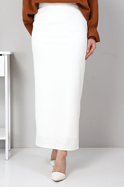 Tesettür Dünyası Pencil Φούστα Tsd00291 Λευκή