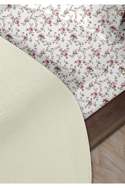 HomeBerry 100% Cotton Medusa Cream Double Pique Set 200 X 230 cm