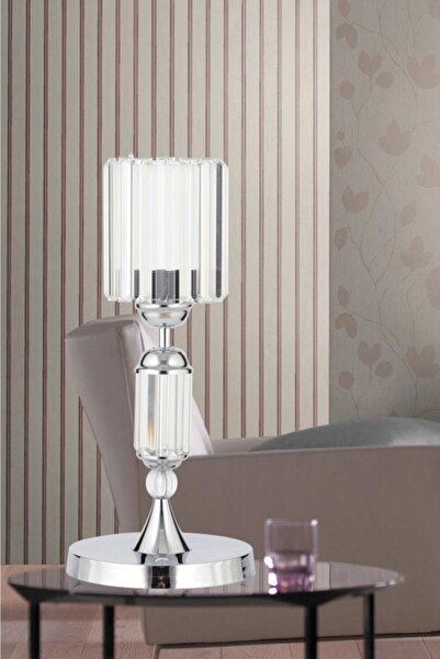 İstanbul Avize علبة فضية من حجر الكريستال Y-15 عاكس الضوء برأس حجري فضي