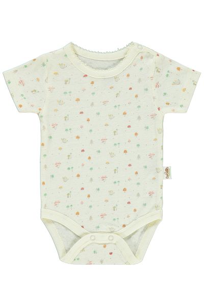 Bebetto Baby Girl 0-9 Months Ecru Badi with Snap Fasteners