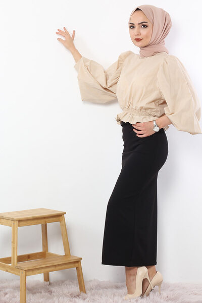 Tesettür Dünyası Pencil Skirt Tsd0291 Black