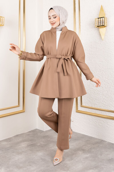 Tesettür Dünyası Στολή Lara Scuba - TSD250128 Kavurmacamel