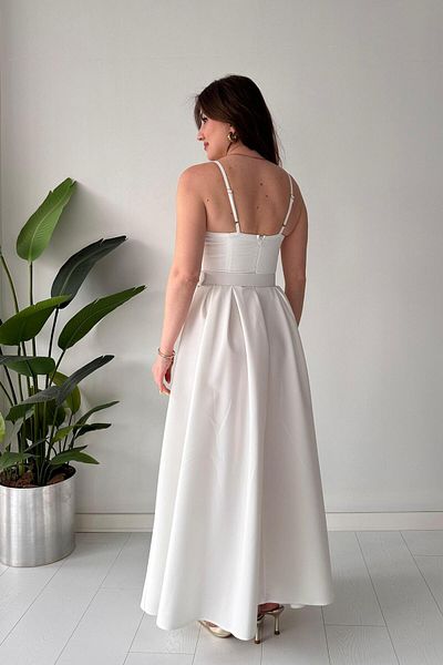 MaziButik Φόρεμα με λουράκι Glople Λευκό
