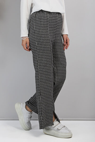 Tesettür Dünyası Παντελόνι με σχιστό πόδι Tsd220705 Μαύρο