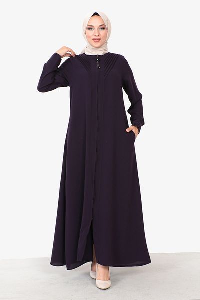 Tesettür Dünyası Τρίγωνο ριγέ Hijab Abaya Tsd230424 Plum