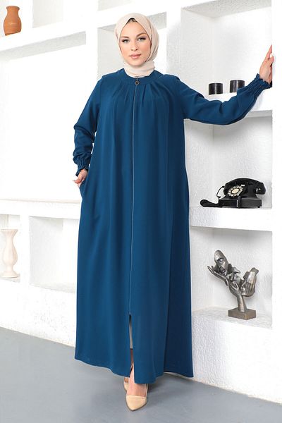 Tesettür Dünyası Indigo Tesettur Abaya Gipe Elastic Tsd230332