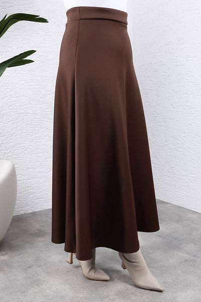 Tesettür Dünyası Bitter Brown Scuba Skirt - TSD 240941