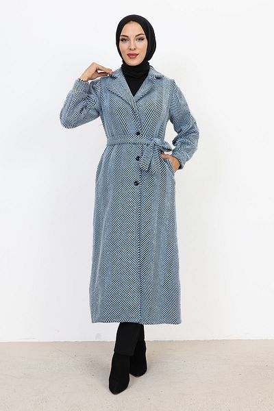 Tesettür Dünyası Ακρωτήρι με διπλό γιακά TSD231111 Baby Blue