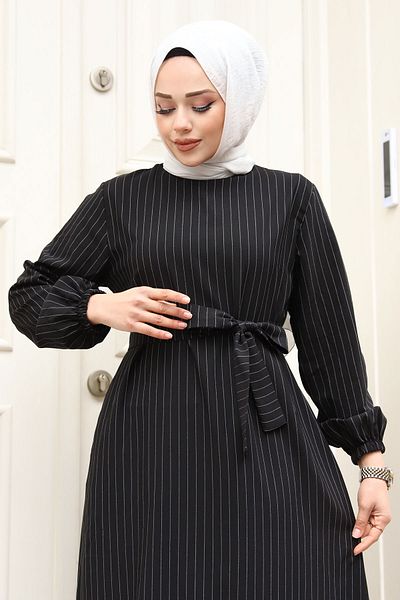 Tesettür Dünyası Skirt Flounces Tie Waist Dress TSD240312