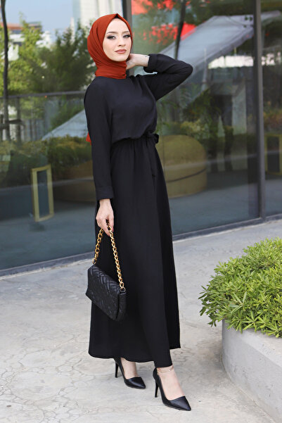 Tesettür Dünyası Φόρεμα Ayrobin Long Hijab Tsd220540 Μαύρο