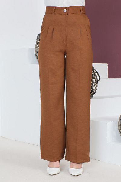 Tesettür Dünyası Palazzo Trousers TSD230705 Brown