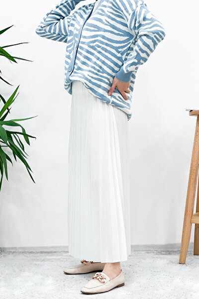 Tesettür Dünyası Fustă plisată Tsd221001 Alba