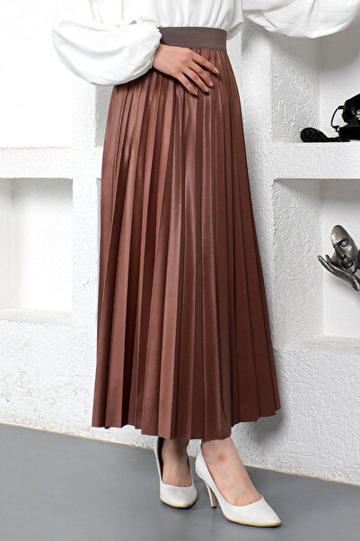 Tesettür Dünyası Plisovaná sukně Tsd221001 Hnědá