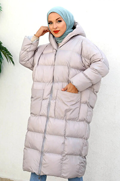 Tesettür Dünyası Nafukovací přikrývka Tsd221112 šedá