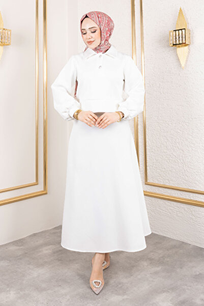 Tesettür Dünyası Scuba Skirt Suit Tsd 250131   White