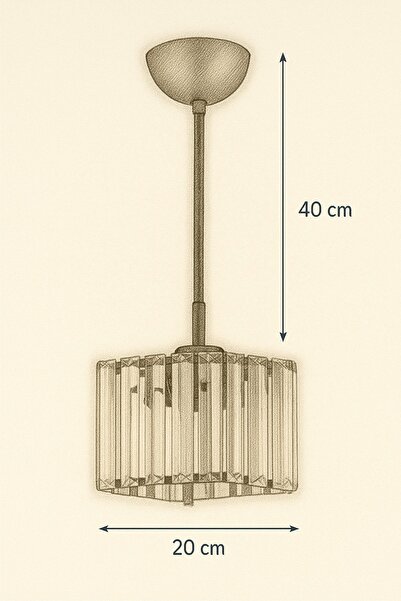 İstanbul Avize Elmas Tekli Kare Eskitme Kasalı Taşlı Avize