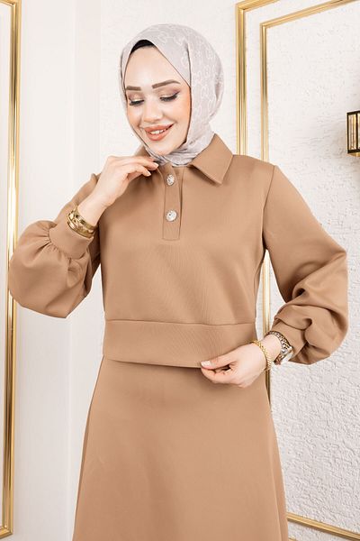 Tesettür Dünyası Σκούμπα Εντυπωσιακή Ομάδα Camel TSD250131