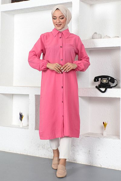 Tesettür Dünyası Hosszú tunika Tsd230359 Pink