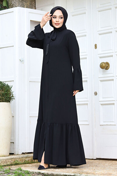 Tesettür Dünyası Λαβή με κολάρο σφονδύλου Λεπτομερές Hijab Ferace TSD240244