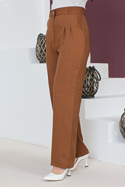 Tesettür Dünyası Palazzo Trousers TSD230705 Brown