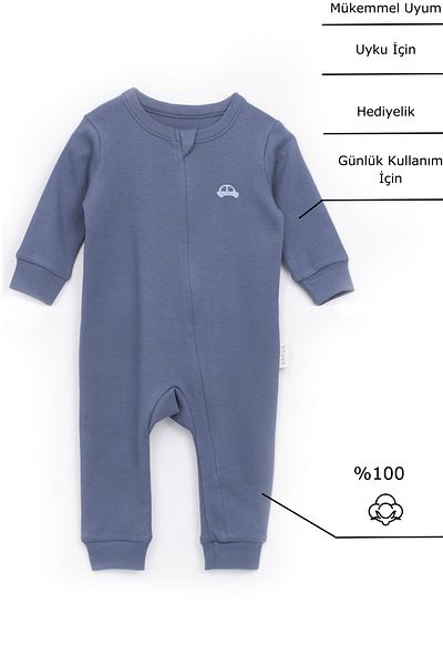 Vauva Girl Boy Baby Kids Jumpsuit Long Sleeve Embroidered Zippered Sleeping Bag
