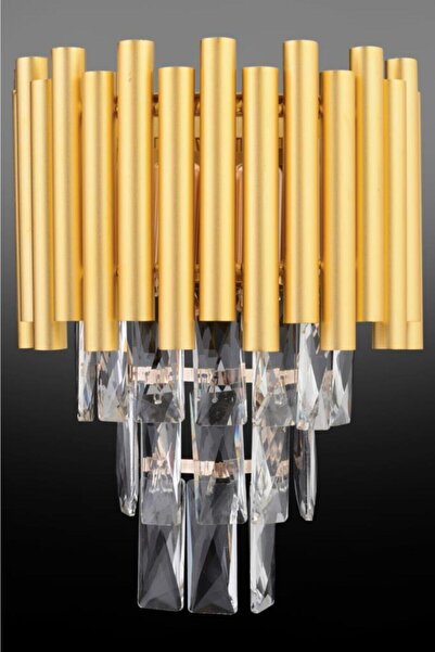 İstanbul Avize Gold Square Crystal Stone Sconce