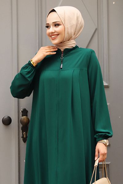 Tesettür Dünyası Petrol Color Hijab Ferace - TSD με Ελαστική Λαβή230334