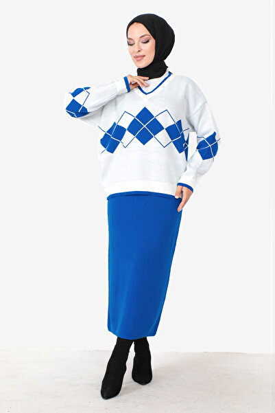 Tesettür Dünyası Φούστα πλεκτό TSD230901 Μπλε