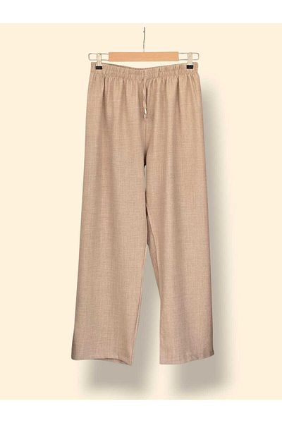 ENDAMIM Linen Pant Large Size Comfortable Fit Without Cover Waist Elastic Size 40-50