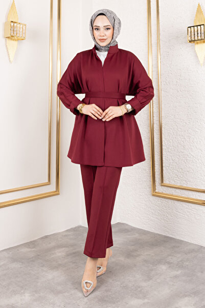 Tesettür Dünyası Lara Scuba Suit Tsd 250128   Burgundy