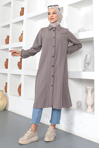 Tesettür Dünyası Long Length Tunic Tsd230359 Mink