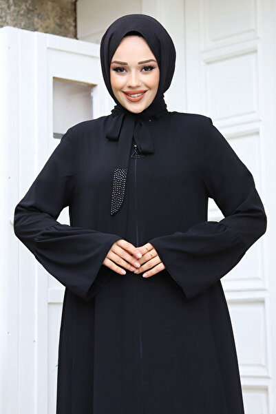 Tesettür Dünyası Λαβή με κολάρο σφονδύλου Λεπτομερές Hijab Ferace TSD240244