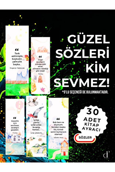 darkfikir 30'lu Kitap Ayracı Seti - Sözler