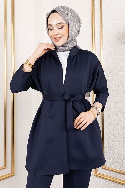 Tesettür Dünyası Lara Scuba Suit - Navy Blue - Tsd 250128