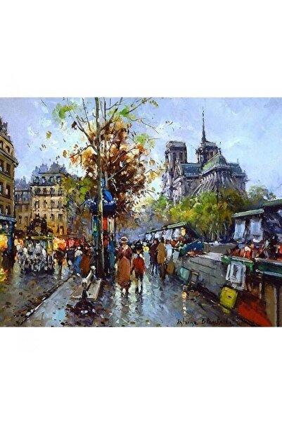 Pastelya Sayılarla Boyama Seti Çerçeveli Kasnaklı Notre Dame 40x50 cm