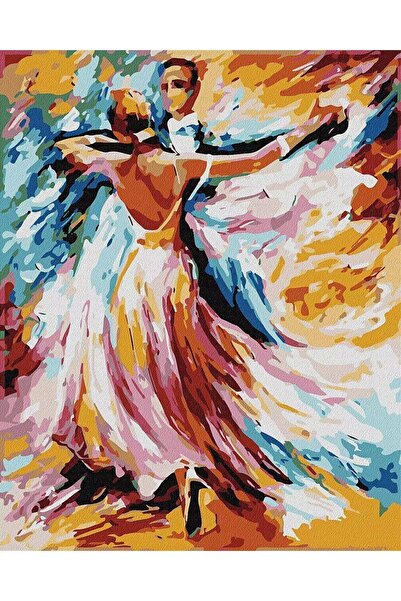 Pastelya Sayılarla Boyama Seti Çerçeveli Kasnaklı Vals 40x50