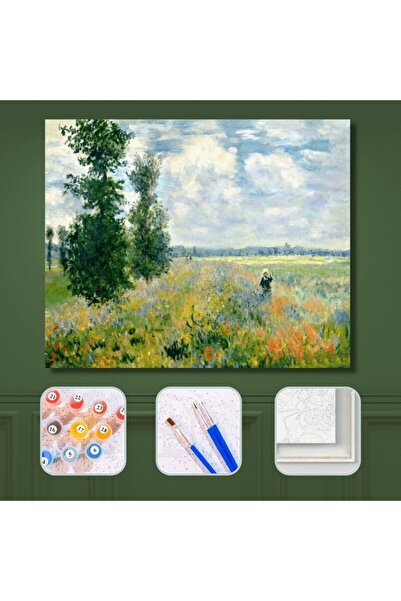 Pastelya Monet Hashas Bahçesi Sayılarla Boyama Seti Çerçeveli Kasnaklı