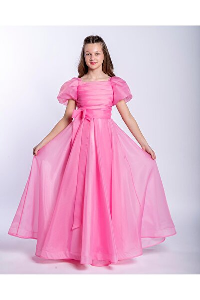 Mutlu City Kız Çocuk/Genç Yeni Moda Parlak Kumaş Omuz Detaylı Tam Kalıp Abiye...