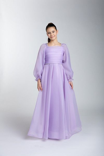 Mutlu City Girl/Teenager New Fashion Shiny Fabric Full Mold Long Sleeve Evening Dress 5553
