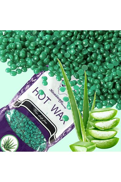 Konsung Beauty Hot Wax Stripless Aloe Vera 100g – Gentle Hair Removal Wax Beads For Smooth Skin, No Strips Needed