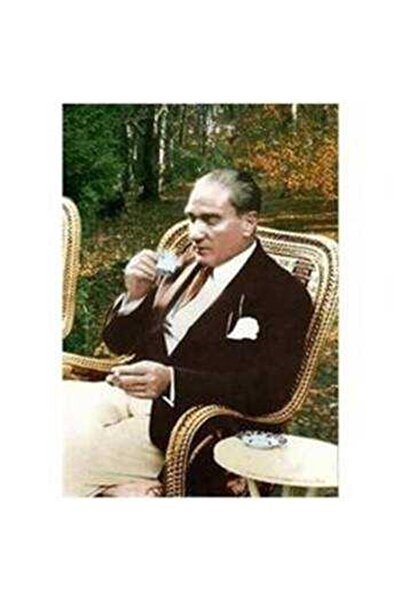 Pastelya Sayılarla Boyama Seti Çerçeveli Kasnaklı Atatürk Kahve Keyfi 40x50