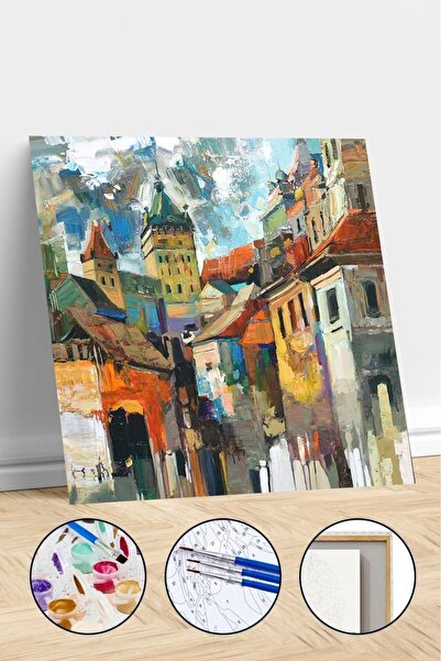 kendinyaphobi Sayılarla Boyama Seti Çerçeveli Kasnaklı Şehir Manzarası 2 40x5...