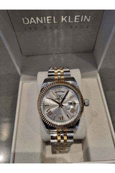 Daniel Klein New Model Silver Dial with Day and Calendar Steel Bracelet 3 Atm Waterproof